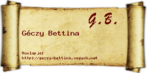Géczy Bettina névjegykártya